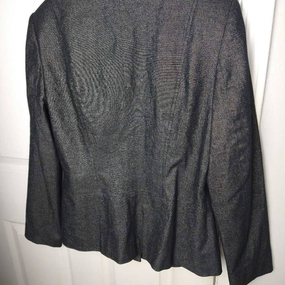Spiegel black silver sparkle metallic threads fitted formal jacket. Size 8 - Picture 13 of 14